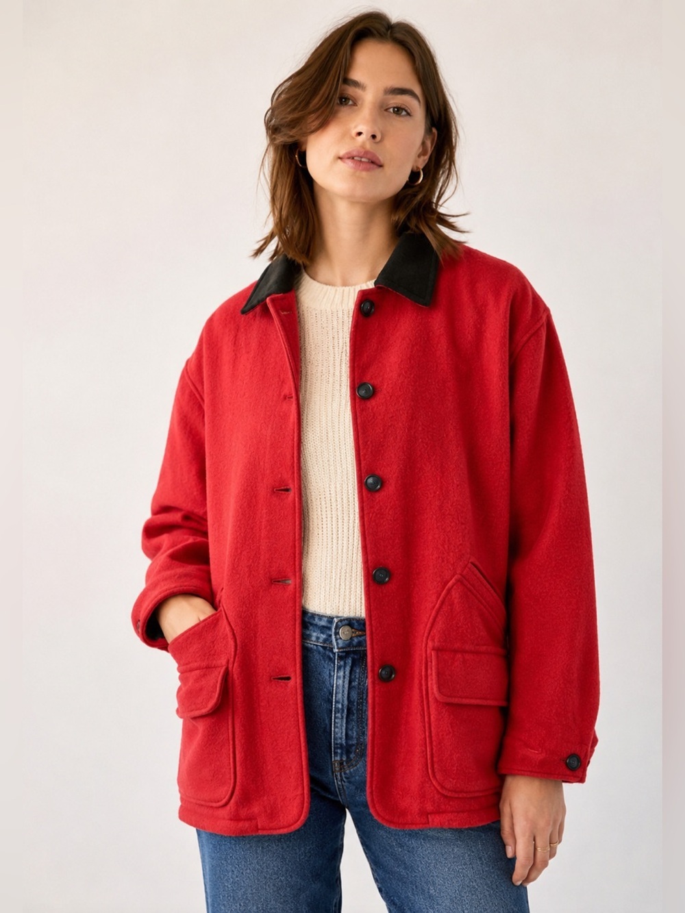 Vintage Heavy Duty Garment Company Vintage Red Wool Barn Coat-See Measurements